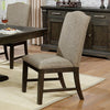 Furniture of America Faulk Espresso/Warm Gray Transitional Side Chair (2/Ctn) Model CM3310SC-2PK