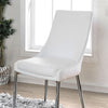 Furniture of America Izzy Silver/White Contemporary Side Chair (2/Ctn) Model CM3384WH-SC-2PK