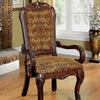 Furniture of America Medieve Brown/Cherry Traditional Arm Chair (2/Box) Model CM3557CH-AC-2PK