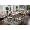 Furniture of America Taylah Weathered Gray/Beige Transitional 7 Pc. Dining Table Set Model CM3607T-7PK