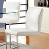 Furniture of America Lodia White/Chrome Contemporary Counter Ht. Chair (2/Box) Model CM3825WH-PC-2PK