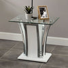 Furniture of America Staten Glossy White/Chrome Contemporary End Table Model CM4372WH-E-PK