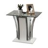 Furniture of America Staten Glossy White/Chrome Contemporary End Table Model CM4372WH-E-PK