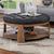 Furniture of America Guis Natural/Dark Gray Transitional Ottoman Model CM4411DG-C