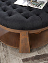 Furniture of America Guis Natural/Dark Gray Transitional Ottoman Model CM4411DG-C
