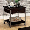 Furniture of America Wasta Dark Oak Industrial End Table Model CM4499E