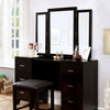 Furniture of America Enrico Espresso Contemporary Vanity W/ Stool Model CM7088V-PK
