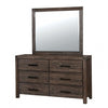 Furniture of America Rexburg Wire-Brushed Rustic Brown Rustic Mirror Model CM7382M