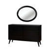 Furniture of America Lennart Black Mid-Century Modern Oval Mirror Model CM7386BK-MO