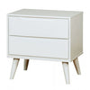 Furniture of America Lennart White Mid-Century Modern Night Stand Model CM7386WH-N