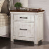 Furniture of America Alyson Distressed White/Walnut Transitional Night Stand Model CM7962N