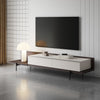 Colima Modern Matte Beige + Walnut TV Stand
