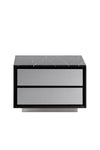 Modrest Concord Modern Black Marble & Black Ash & Aluminum Nightstand Model VGVC-N2301