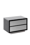 Modrest Concord Modern Black Marble & Black Ash & Aluminum Nightstand Model VGVC-N2301