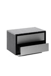 Modrest Concord Modern Black Marble & Black Ash & Aluminum Nightstand Model VGVC-N2301