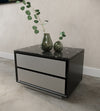 Modrest Concord Modern Black Marble & Black Ash & Aluminum Nightstand Model VGVC-N2301