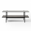 Modrest Conley Mid Century Modern Grey Glass & Black Ash Coffee Table Model VGDWJ5934