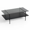 Modrest Conley Mid Century Modern Grey Glass & Black Ash Coffee Table Model VGDWJ5934