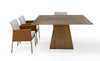 Modrest Cora Modern Walnut And Black Tempered Glass Dining Table Model VGBB-MI1412-WAL-DT