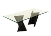 Modrest Corbin Mid Century Black Ash & Glass Dining Table Model VGCSDT-1571-BLK