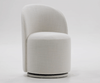 Modrest Correa Modern White Fabric Swivel Dining Chair Model VGKK-KF.Y1179-WHT