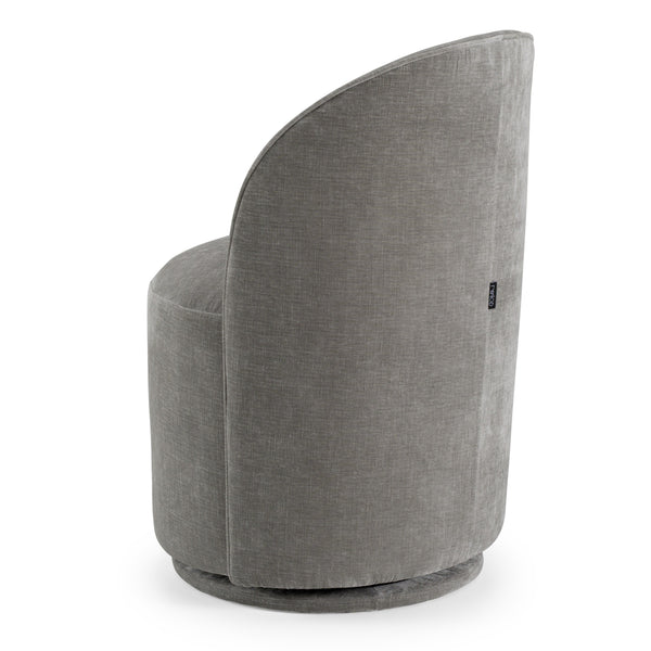 Correa Modern Dove Grey Fabric Swivel Dining Chair
