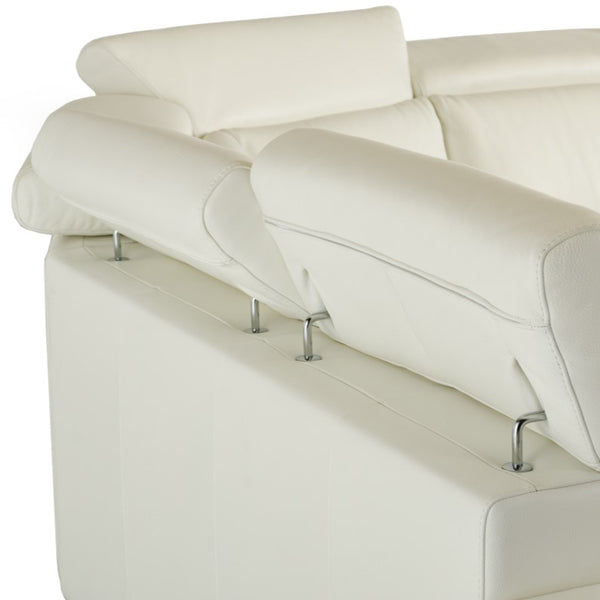 Crosby Italian Modern White Leather Sectional Sofa
