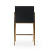 Modrest Custer Modern Black Vegan Leather & Brass Counter Chair Model VGGA-6250CH-C-BLK