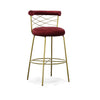 Modrest Dakin Modern Glam Red & Gold Barstool Model VGEUMC-9700CH-BS