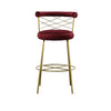 Modrest Dakin Modern Glam Red & Gold Barstool Model VGEUMC-9700CH-BS
