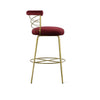 Modrest Dakin Modern Glam Red & Gold Barstool Model VGEUMC-9700CH-BS