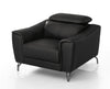 Divani Casa Danis Modern Black Leather Chair Model VGBNS-1803-BLK-CH