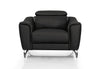 Divani Casa Danis Modern Black Leather Chair Model VGBNS-1803-BLK-CH