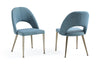 Gloria Modern Blue & Antique Brass Dining Chair (Set Of 2) Model VGVCDC055-BLU