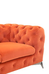 Divani Casa Delilah Modern Orange Fabric Loveseat Model VGCA1546-ORG-A-L
