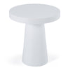 Modrest Desoto Modern White Concrete Round End Table Model VGGR-DESTOTO-WHT