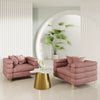 Divani Casa Branson Pink Velvet Accent Chair Model VGMFMF-1251-1S-CH