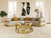 Divani Casa Kiva Glam Beige & Gold Fabric Curved Sectional Sofa Model VGODZW-9114