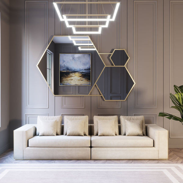 Divani Casa Mobray Glam Beige And Gold Fabric SofaModel VGUIMY524