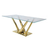 ACME Barnard Clear Glass & Mirrored Gold Dining Table Model DN00219