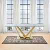 ACME Barnard Clear Glass & Mirrored Gold Dining Table Model DN00219