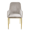 ACME Barnard Gray Velvet & Mirrored Gold Side Chair (Set-2) Model DN00220