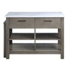 ACME Feivel Natural Marble Top & Rustic Oak Kitchen Island with Pull Out Table Model DN00307