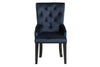 ACME Varian II Dark Navy Velvet & Black Side Chair Model DN00592