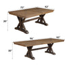 ACME Pascaline Gray Fabric Rustic Brown & Oak Dining Table Model DN00702