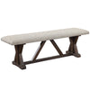 ACME Pascaline Gray Fabric Rustic Brown & Oak Bench Model DN00704