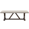 ACME Pascaline Gray Fabric Rustic Brown & Oak Bench Model DN00704