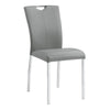 ACME Pagan Gray Synthetic Leather & Chrome Side Chair (Set-2) Model DN00741