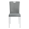 ACME Pagan Gray Synthetic Leather & Chrome Side Chair (Set-2) Model DN00741