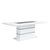 ACME Elizaveta Gray Velvet Faux Crystal Diamonds &White High Gloss Dining Table with Pedestal Base Model DN00814